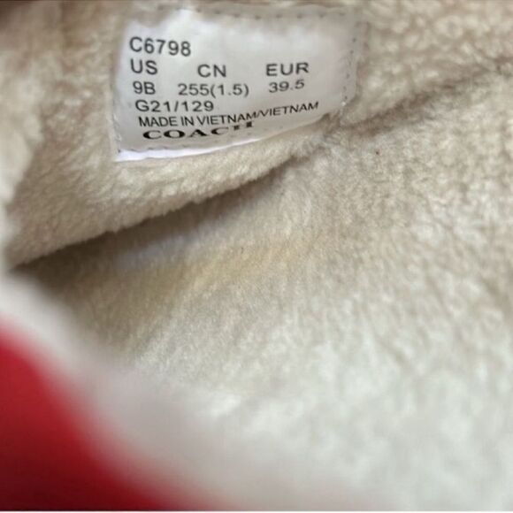 Coach Red Quilted Nylon Slip-on Slippers(Size 9B) - Picture 10 of 10